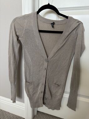 Sparkle Knit Cardigan Sweater in gray